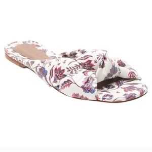 BCBGMAXAZRIA Tinsley Knotted Flat Sandal Leather Floral Print Size 7.5. NIB